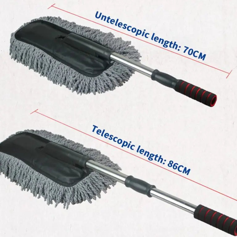 Multi-Purpose Microfiber Car Wash Brush Mop With Handle – Auto Cleaning and Dusting Tool