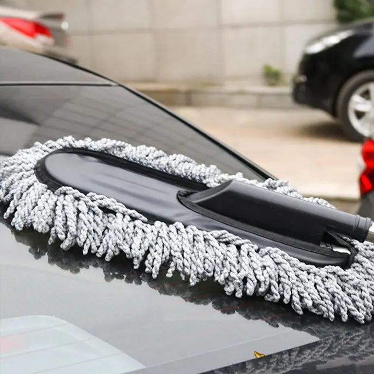 Multi-Purpose Microfiber Car Wash Brush Mop With Handle – Auto Cleaning and Dusting Tool