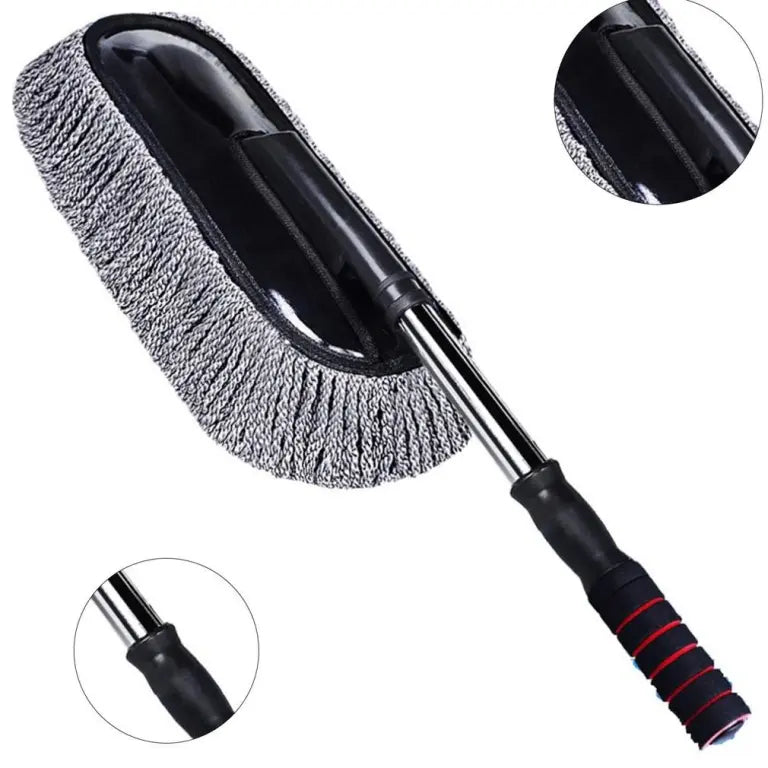 Multi-Purpose Microfiber Car Wash Brush Mop With Handle – Auto Cleaning and Dusting Tool